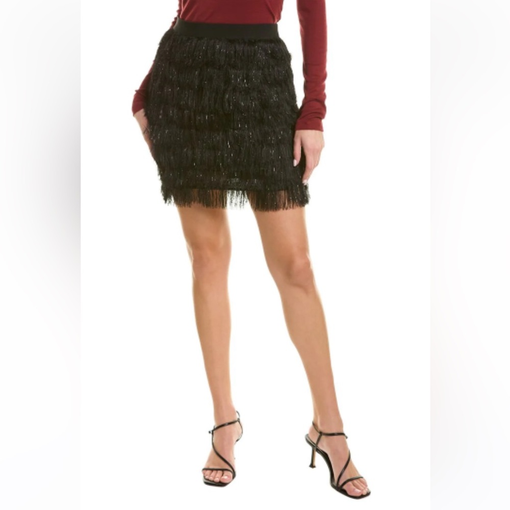 BCBG Black Ruffled Bubble Mini Skirt